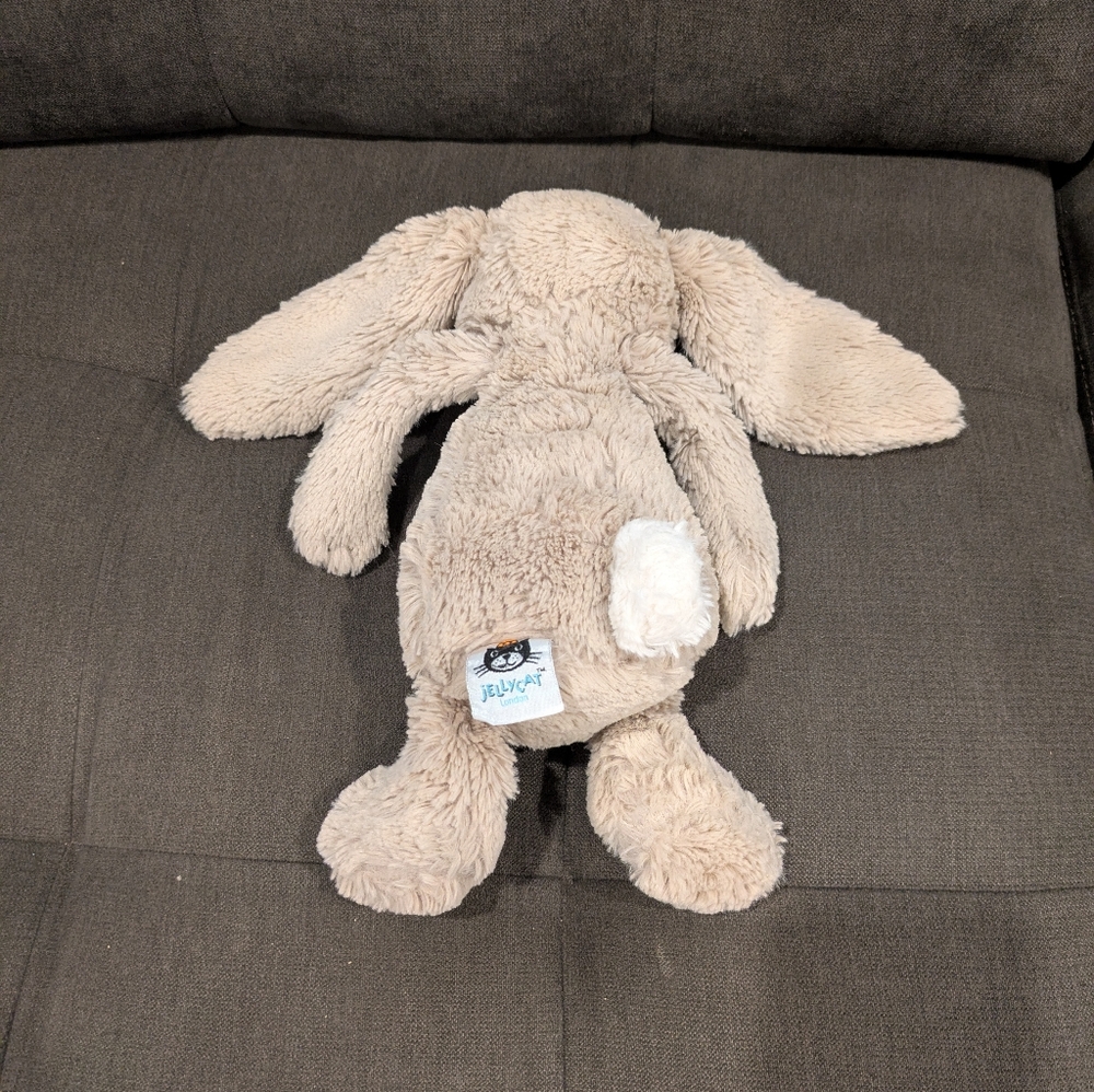 Jellycat Cream Stuffed Bunny Bashful Bunny Small 8" White Cotton Tail - Picture 2 of 4